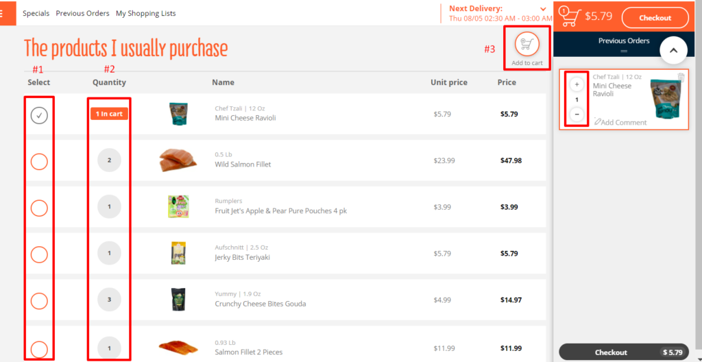 E-Commerce personalized grocery shopping